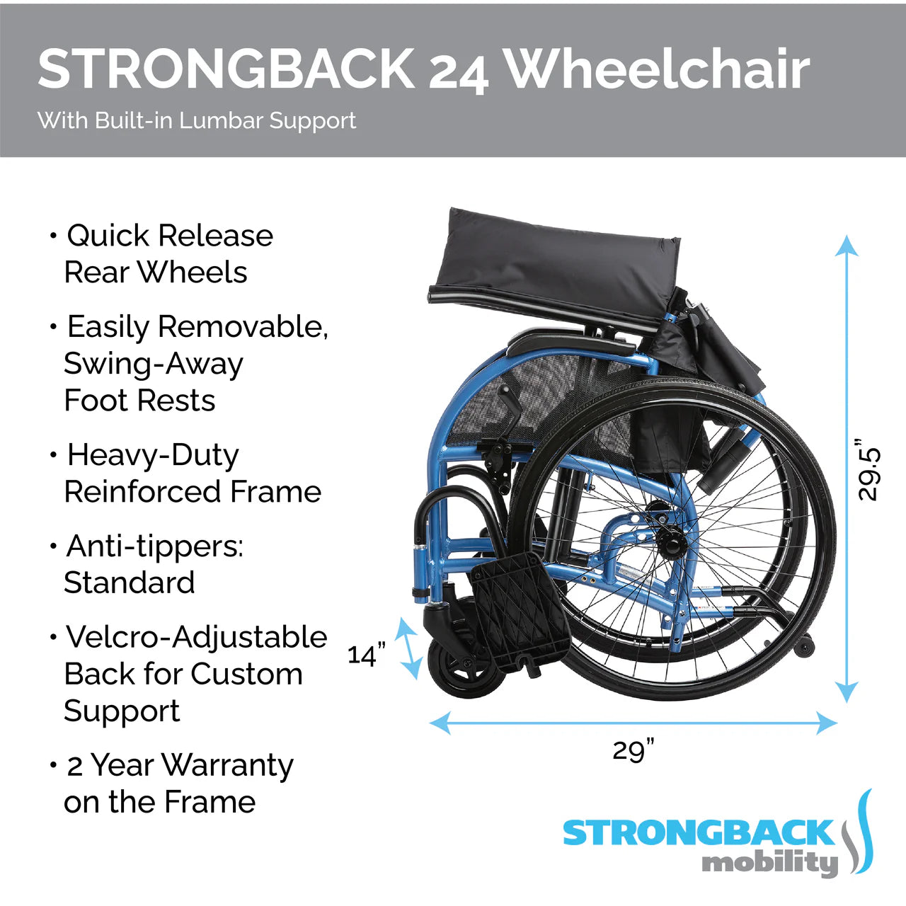 STRONGBACK Comfort 24 Wheelchair