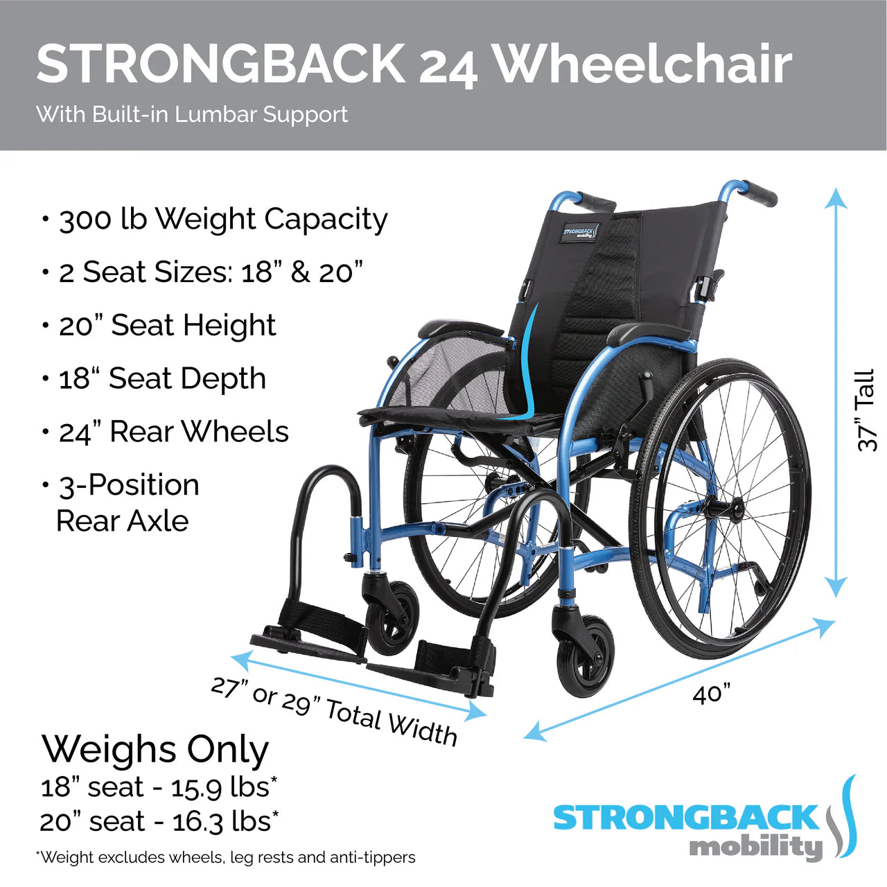 STRONGBACK Comfort 24 Wheelchair